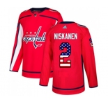 Adidas Washington Capitals #2 Matt Niskanen Authentic Red USA Flag Fashion NHL Jersey