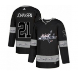 Adidas Washington Capitals #21 Lucas Johansen Authentic Black Team Logo Fashion NHL Jersey