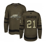 Adidas Washington Capitals #21 Lucas Johansen Premier Green Salute to Service NHL Jersey