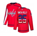 Adidas Washington Capitals #25 Devante Smith-Pelly Authentic Red USA Flag Fashion NHL Jersey