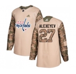 Adidas Washington Capitals #27 Alexander Alexeyev Authentic Camo Veterans Day Practice NHL Jersey