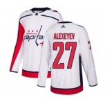 Adidas Washington Capitals #27 Alexander Alexeyev Authentic White Away NHL Jersey