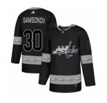 Adidas Washington Capitals #30 Ilya Samsonov Authentic Black Team Logo Fashion NHL Jersey