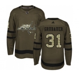 Adidas Washington Capitals #31 Philipp Grubauer Authentic Green Salute to Service NHL Jersey