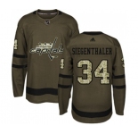 Adidas Washington Capitals #34 Jonas Siegenthaler Authentic Green Salute to Service NHL Jersey