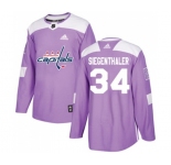 Adidas Washington Capitals #34 Jonas Siegenthaler Authentic Purple Fights Cancer Practice NHL Jersey