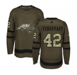 Adidas Washington Capitals #42 Martin Fehervary Premier Green Salute to Service NHL Jersey