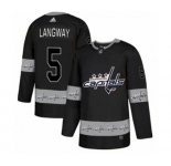 Adidas Washington Capitals #5 Rod Langway Authentic Black Team Logo Fashion NHL Jersey