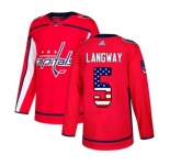 Adidas Washington Capitals #5 Rod Langway Authentic Red USA Flag Fashion NHL Jersey