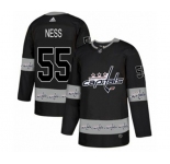 Adidas Washington Capitals #55 Aaron Ness Authentic Black Team Logo Fashion NHL Jersey