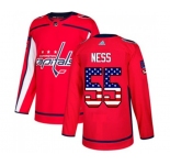 Adidas Washington Capitals #55 Aaron Ness Authentic Red USA Flag Fashion NHL Jersey