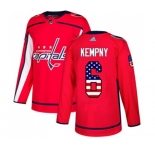 Adidas Washington Capitals #6 Michal Kempny Authentic Red USA Flag Fashion NHL Jersey