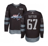 Adidas Washington Capitals #67 Riley Sutter Authentic Black 1917-2017 100th Anniversary NHL Jersey