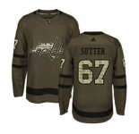Adidas Washington Capitals #67 Riley Sutter Authentic Green Salute to Service NHL Jersey