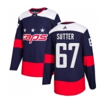 Adidas Washington Capitals #67 Riley Sutter Authentic Navy Blue 2018 Stadium Series NHL Jersey