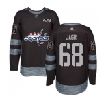 Adidas Washington Capitals #68 Jaromir Jagr Authentic Black 1917-2017 100th Anniversary NHL Jersey