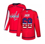 Adidas Washington Capitals #68 Jaromir Jagr Authentic Red USA Flag Fashion NHL Jersey