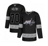 Adidas Washington Capitals #70 Braden Holtby Authentic Black Team Logo Fashion NHL Jersey