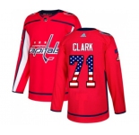 Adidas Washington Capitals #71 Kody Clark Authentic Red USA Flag Fashion NHL Jersey