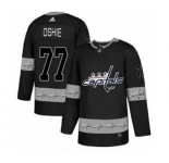 Adidas Washington Capitals #77 T.J. Oshie Authentic Black Team Logo Fashion NHL Jersey