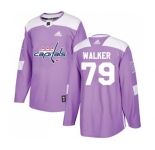 Adidas Washington Capitals #79 Nathan Walker Authentic Purple Fights Cancer Practice NHL Jersey