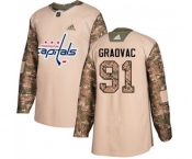 Adidas Washington Capitals #91 Tyler Graovac Authentic Camo Veterans Day Practice NHL Jersey