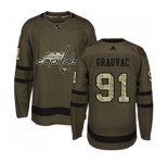 Adidas Washington Capitals #91 Tyler Graovac Premier Green Salute to Service NHL Jersey