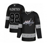 Adidas Washington Capitals #92 Evgeny Kuznetsov Authentic Black Team Logo Fashion NHL Jersey