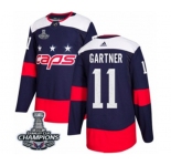Men Adidas Washington Capitals #11 Mike Gartner Authentic Navy Blue 2018 Stadium Series 2018 Stanley Cup Final Champions NHL Jersey
