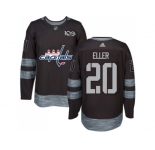 Men Adidas Washington Capitals #20 Lars Eller Black 1917-2017 100th Anniversary Stitched NHL Jersey