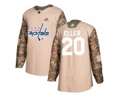Men Adidas Washington Capitals #20 Lars Eller Camo Authentic 2017 Veterans Day Stitched NHL Jersey