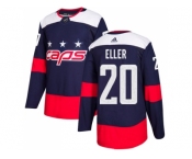 Men Adidas Washington Capitals #20 Lars Eller Navy Authentic 2018 Stadium Series Stitched NHL Jersey