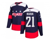 Men Adidas Washington Capitals #21 Dennis Maruk Navy Authentic 2018 Stadium Series Stitched NHL Jersey