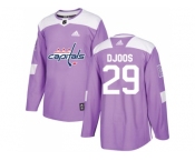 Men Adidas Washington Capitals #29 Christian Djoos Purple Authentic Fights Cancer Stitched NHL Jersey