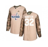 Men Adidas Washington Capitals #32 Dale Hunter Camo Authentic 2017 Veterans Day Stitched NHL Jersey