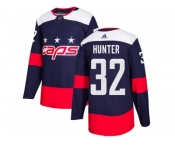 Men Adidas Washington Capitals #32 Dale Hunter Navy Authentic 2018 Stadium Series Stitched NHL Jersey