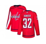 Men Adidas Washington Capitals #32 Dale Hunter Red Home Authentic Stitched NHL Jersey