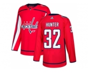 Men Adidas Washington Capitals #32 Dale Hunter Red Home Authentic Stitched NHL Jersey