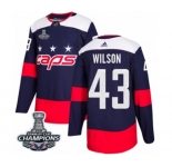 Men Adidas Washington Capitals #43 Tom Wilson Authentic Navy Blue 2018 Stadium Series 2018 Stanley Cup Final Champions NHL Jersey