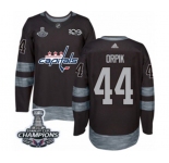Men Adidas Washington Capitals #44 Brooks Orpik Authentic Black 1917-2017 100th Anniversary 2018 Stanley Cup Final Champions NHL Jersey