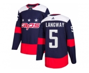 Men Adidas Washington Capitals #5 Rod Langway Navy Authentic 2018 Stadium Series Stitched NHL Jersey