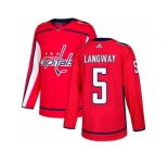 Men Adidas Washington Capitals #5 Rod Langway Red Home Authentic Stitched NHL Jersey