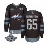 Men Adidas Washington Capitals #65 Andre Burakovsky Authentic Black 1917-2017 100th Anniversary 2018 Stanley Cup Final Champions NHL Jersey
