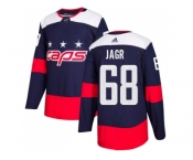 Men Adidas Washington Capitals #68 Jaromir Jagr Navy Authentic 2018 Stadium Series Stitched NHL Jersey