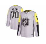Men Adidas Washington Capitals #70 Braden Holtby Gray 2018 All-Star Metro Division Authentic Stitched NHL Jersey