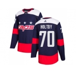Men Adidas Washington Capitals #70 Braden Holtby Navy Authentic 2018 Stadium Series Stitched NHL Jersey