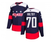 Men Adidas Washington Capitals #70 Braden Holtby Navy Authentic 2018 Stadium Series Stitched NHL Jersey
