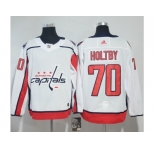 Men Adidas Washington Capitals #70 Braden Holtby White Road Authentic Stitched NHL Jersey