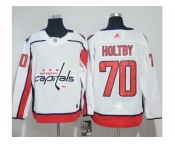 Men Adidas Washington Capitals #70 Braden Holtby White Road Authentic Stitched NHL Jersey
