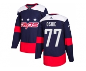 Men Adidas Washington Capitals #77 T.J. Oshie Navy Authentic 2018 Stadium Series Stitched NHL Jersey
